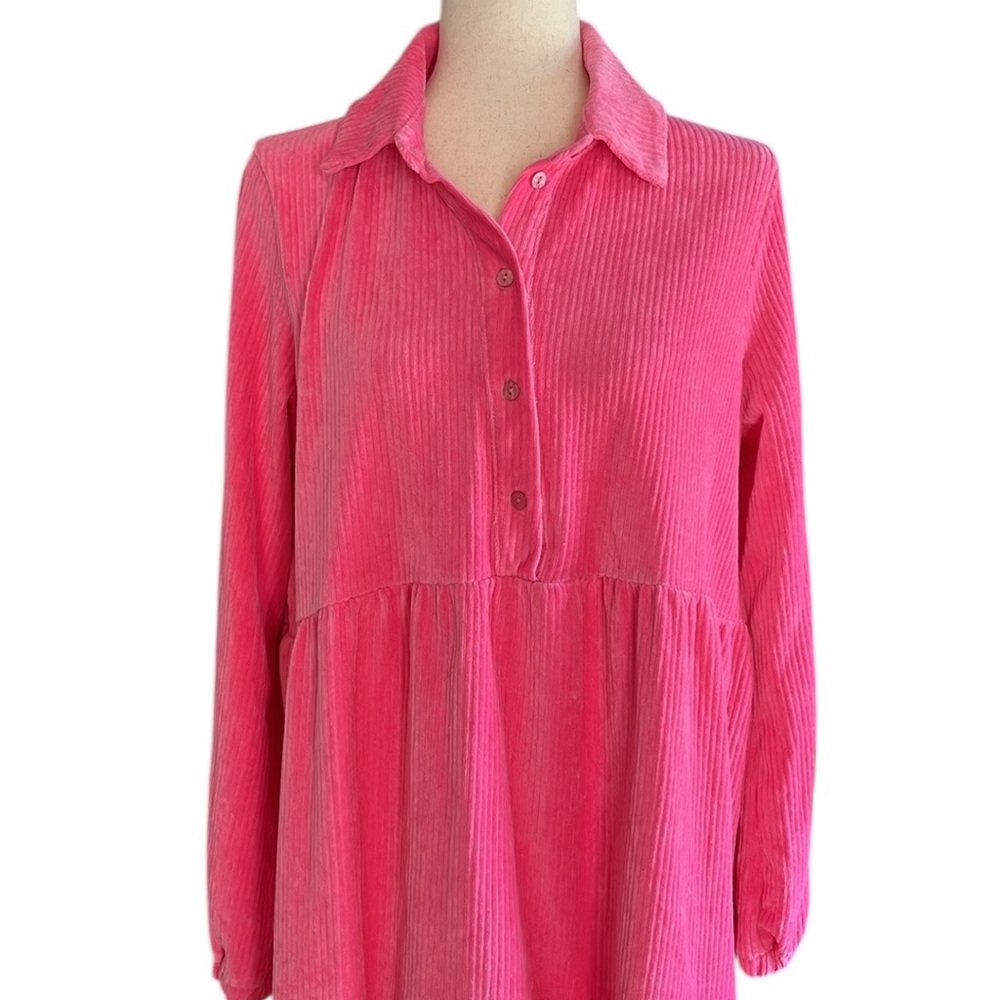 ASOS Cord Smock Mini Dress with Peplum Hem - Picture 6 of 10